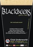Afis Concert Blackbeers in club Underworld Bucuresti