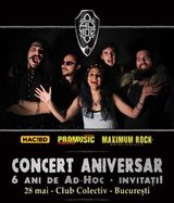 Concert aniversar AD HOC in Club Colectiv pe 28 mai