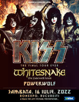 Concert KISS la Bucuresti -The Farewell Tour pe 16 Iulie 2022