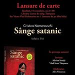 Editia a doua a romanului Sange satanic va fi lansata la Timisoara