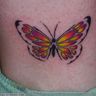 Poze Poze Tatuaje. Modele de Tatuaje (foto) - Fluture colorat rosu cu galben si portocaliu