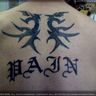 Poze Poze Tatuaje. Modele de Tatuaje (foto) - Tribal cu litere PAIN pe spate